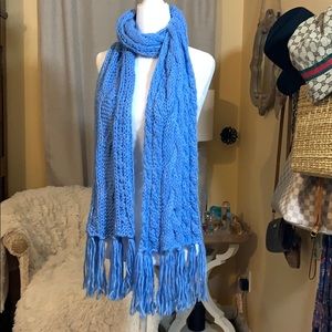 Beautiful blue knit scarf!